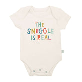 Finn and Emma Short Sleeve Graphic Bodysuit-Snuggle is Real_1 - ANB Baby
